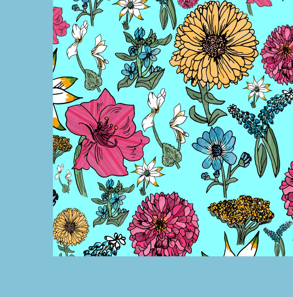 Flower Portrait Pattern Packaging Design by Becky Lees