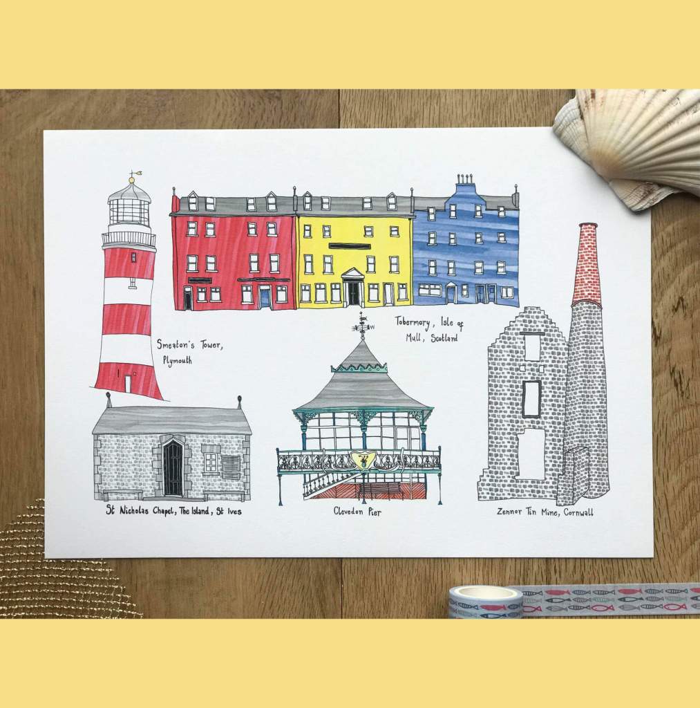 Building Illustrations, Portraits of Seaside Buildings by Becky Lees