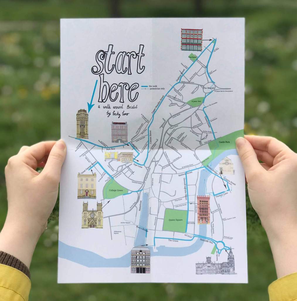 Start Here Map - a walk around Bristol by Becky Lees