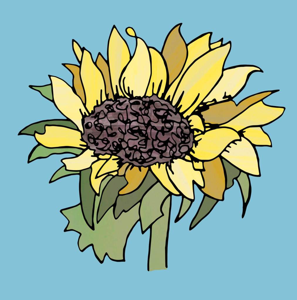 Wedding Flower Portrait of Sunflower by Becky Lees