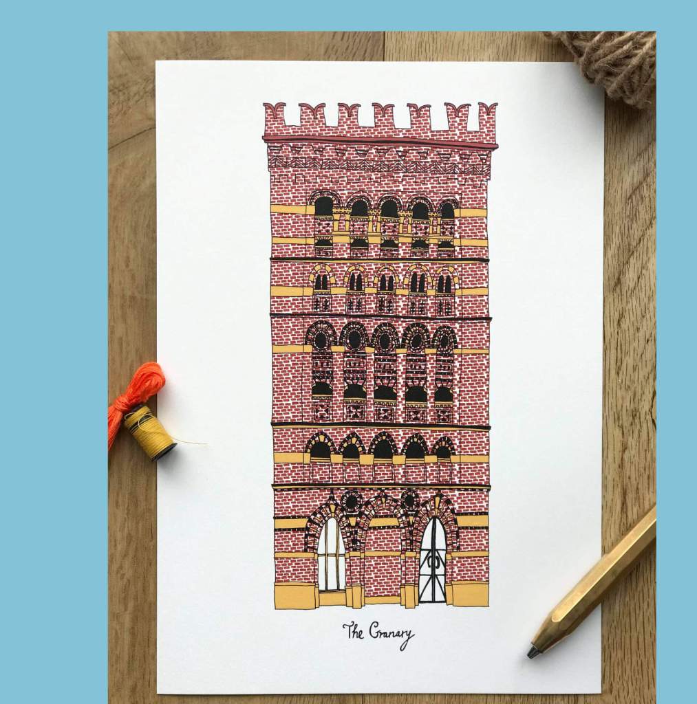 The Granary, Bristol Building Illustration by Becky Lees